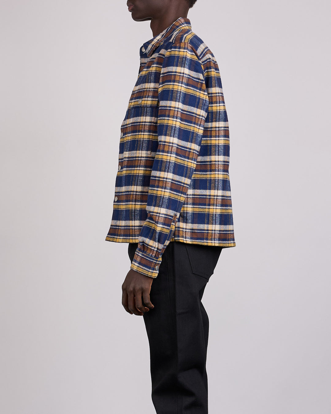 Rick Owens DRKSHDW MIJ Cropped Cotton Plaid Outershirt Gasoline