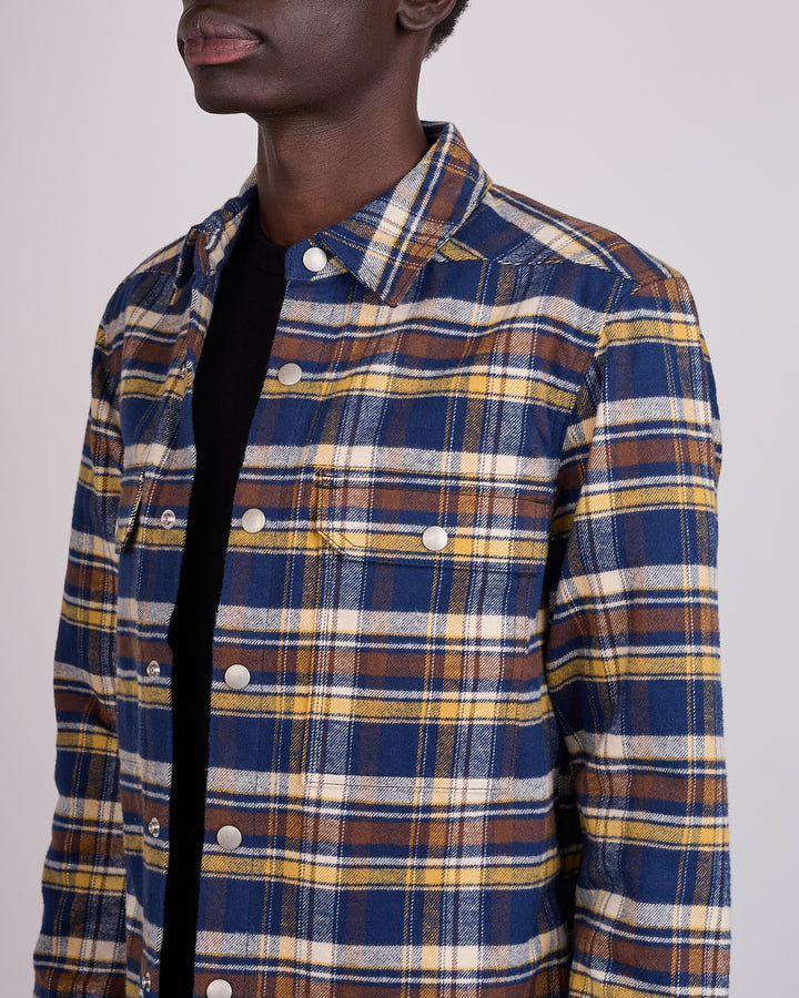 Rick Owens DRKSHDW MIJ Cropped Cotton Plaid Outershirt Gasoline