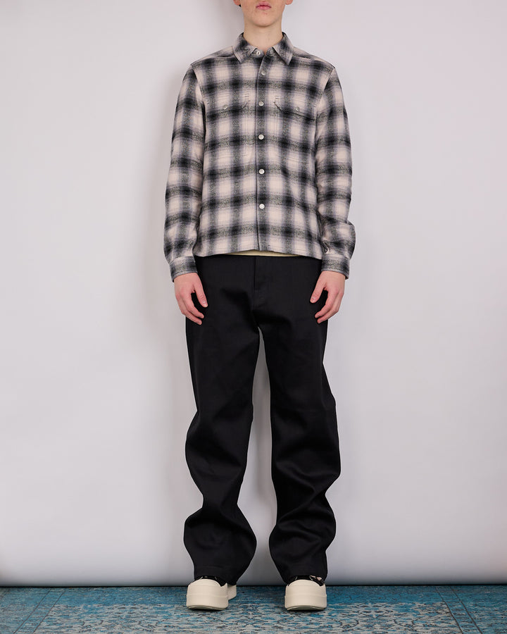 Rick Owens DRKSHDW MIJ Cropped Outershirt Grey Ombre Plaid