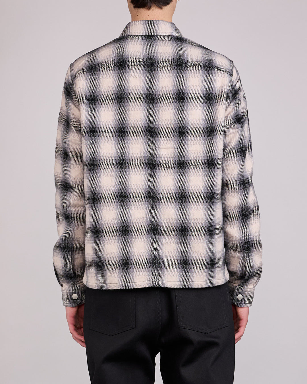 Rick Owens DRKSHDW MIJ Cropped Outershirt Grey Ombre Plaid