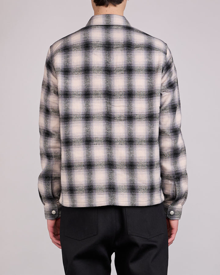 Rick Owens DRKSHDW MIJ Cropped Outershirt Grey Ombre Plaid