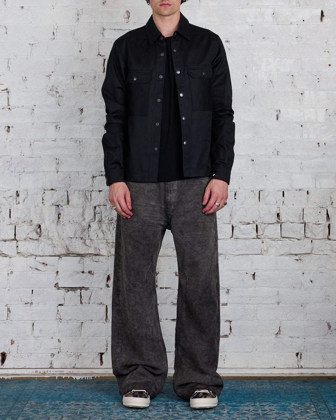 Rick Owens DRKSHDW MIJ Cropped Outershirt HD Twill Black