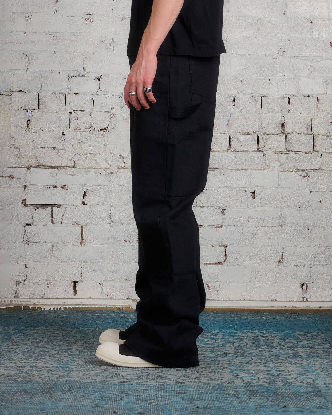 Rick Owens DRKSHDW MIJ Double Knee Geth Cut Jean 16oz Black