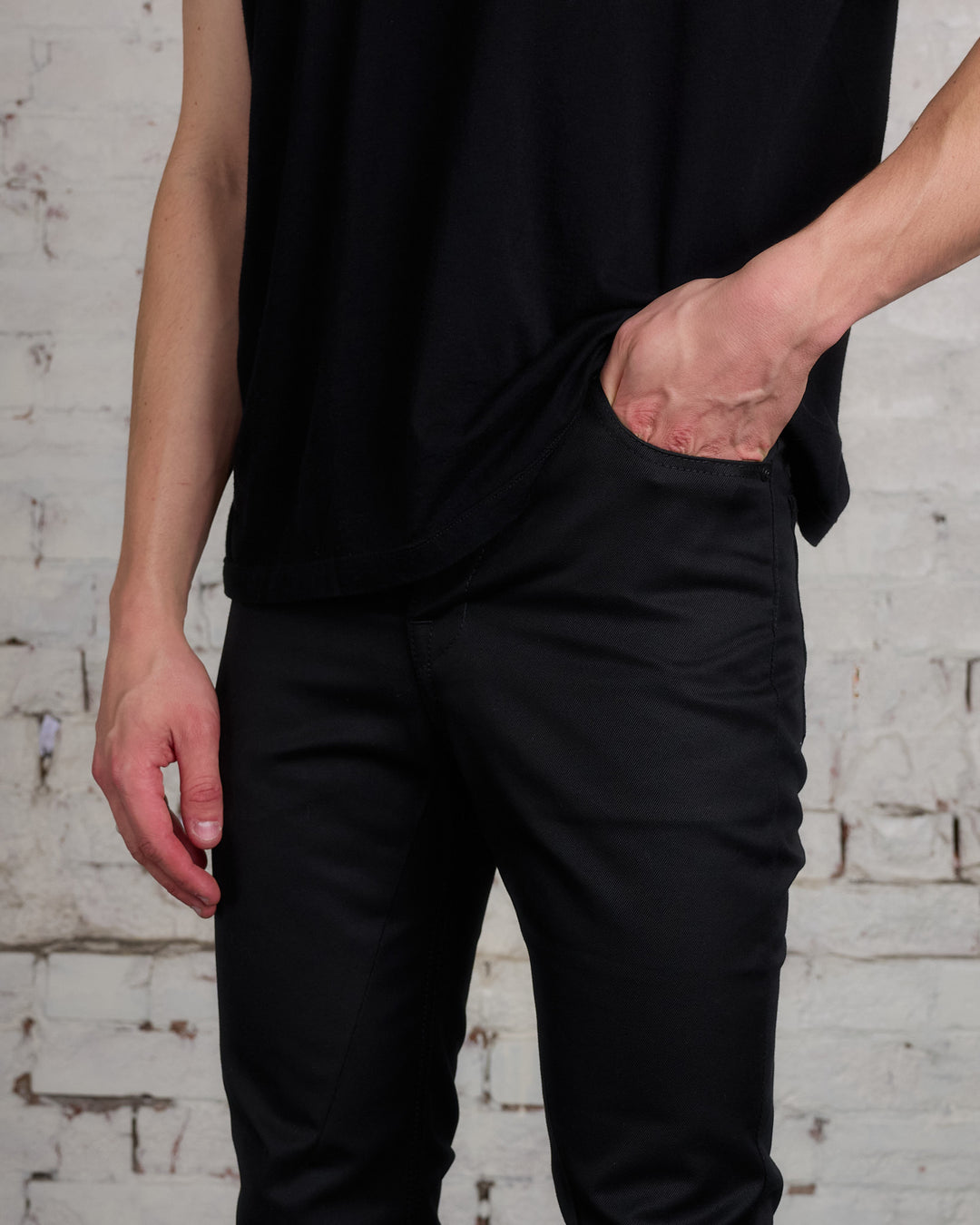 Rick Owens DRKSHDW MIJ Jim Cut Jean High Density Twill Black