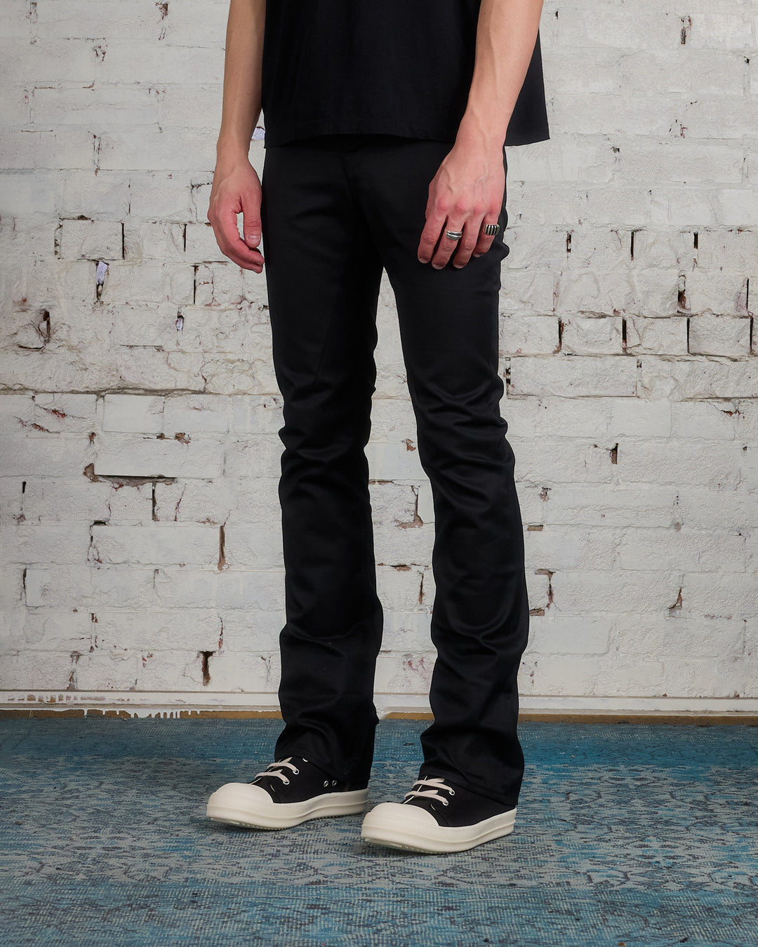 Rick Owens DRKSHDW MIJ Jim Cut Jean High Density Twill Black