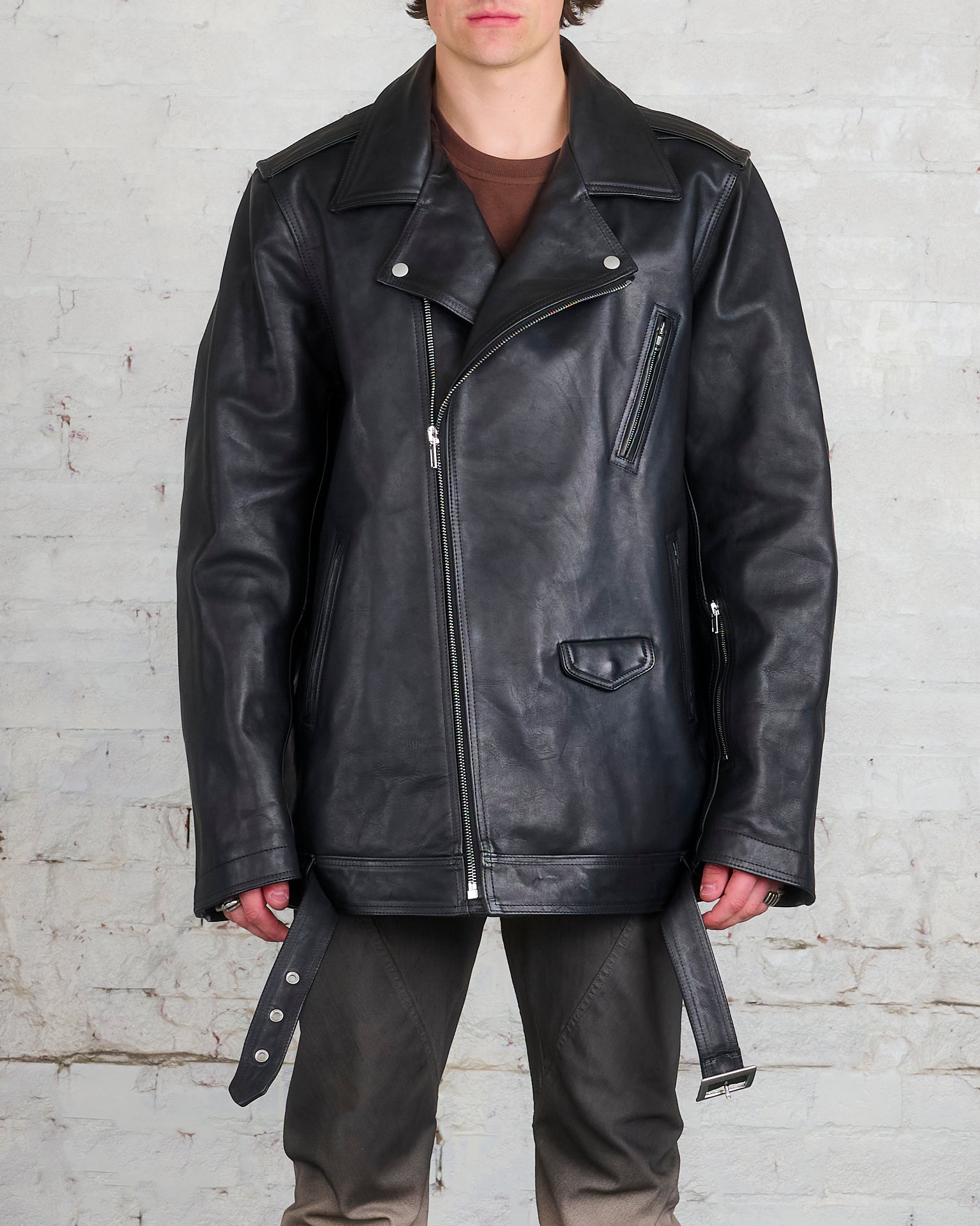 Rick Owens STOOGES BIKER LEATHER JACKET-