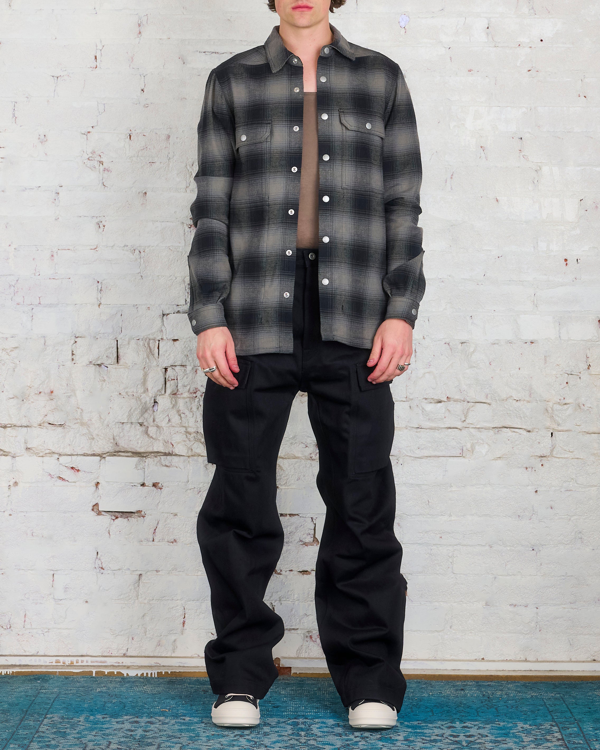 Rick Owens DRKSHDW MIJ Outershirt Heavy Ombre Plaid – LESS 17