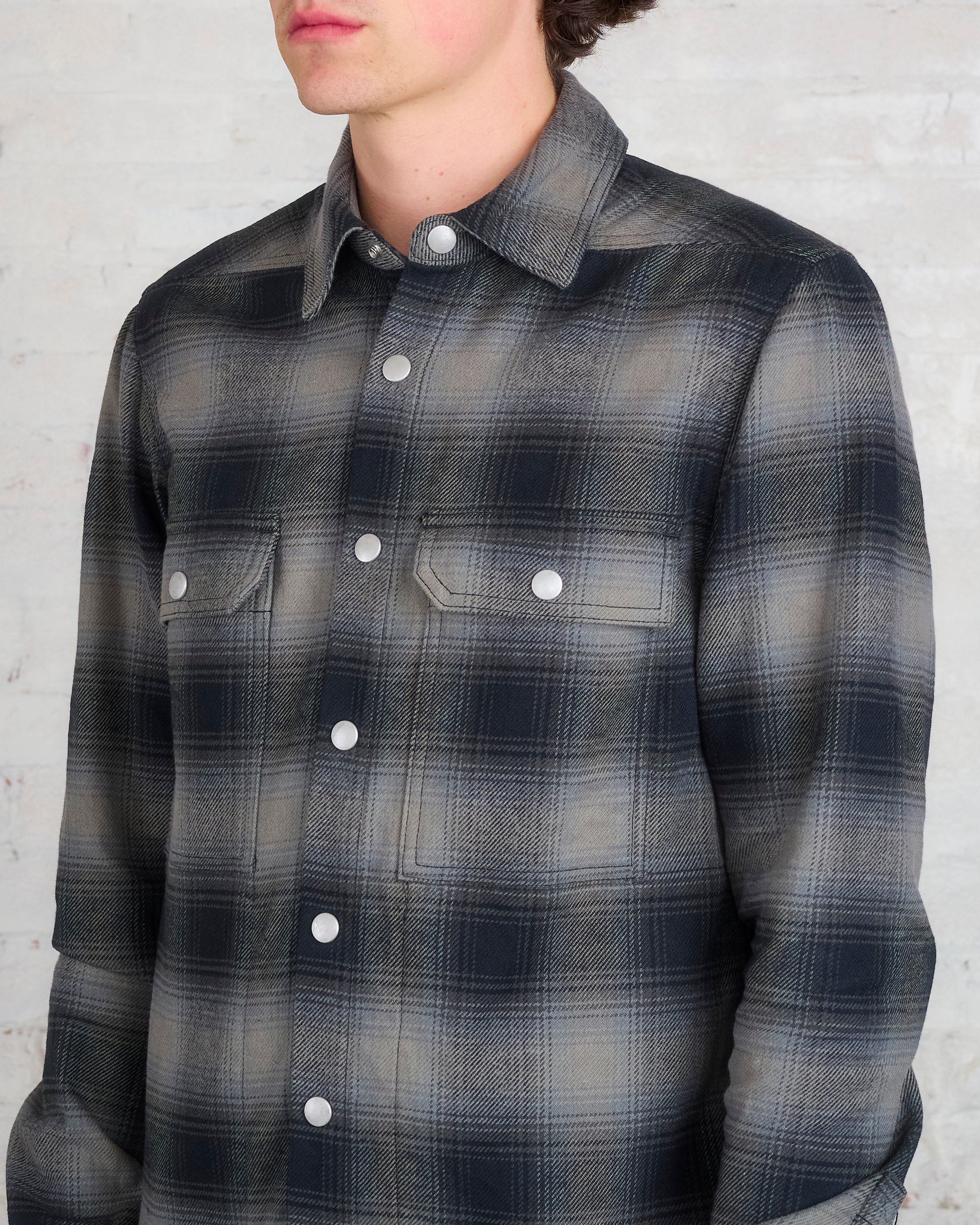 Rick Owens DRKSHDW MIJ Outershirt Heavy Ombre Plaid – LESS 17