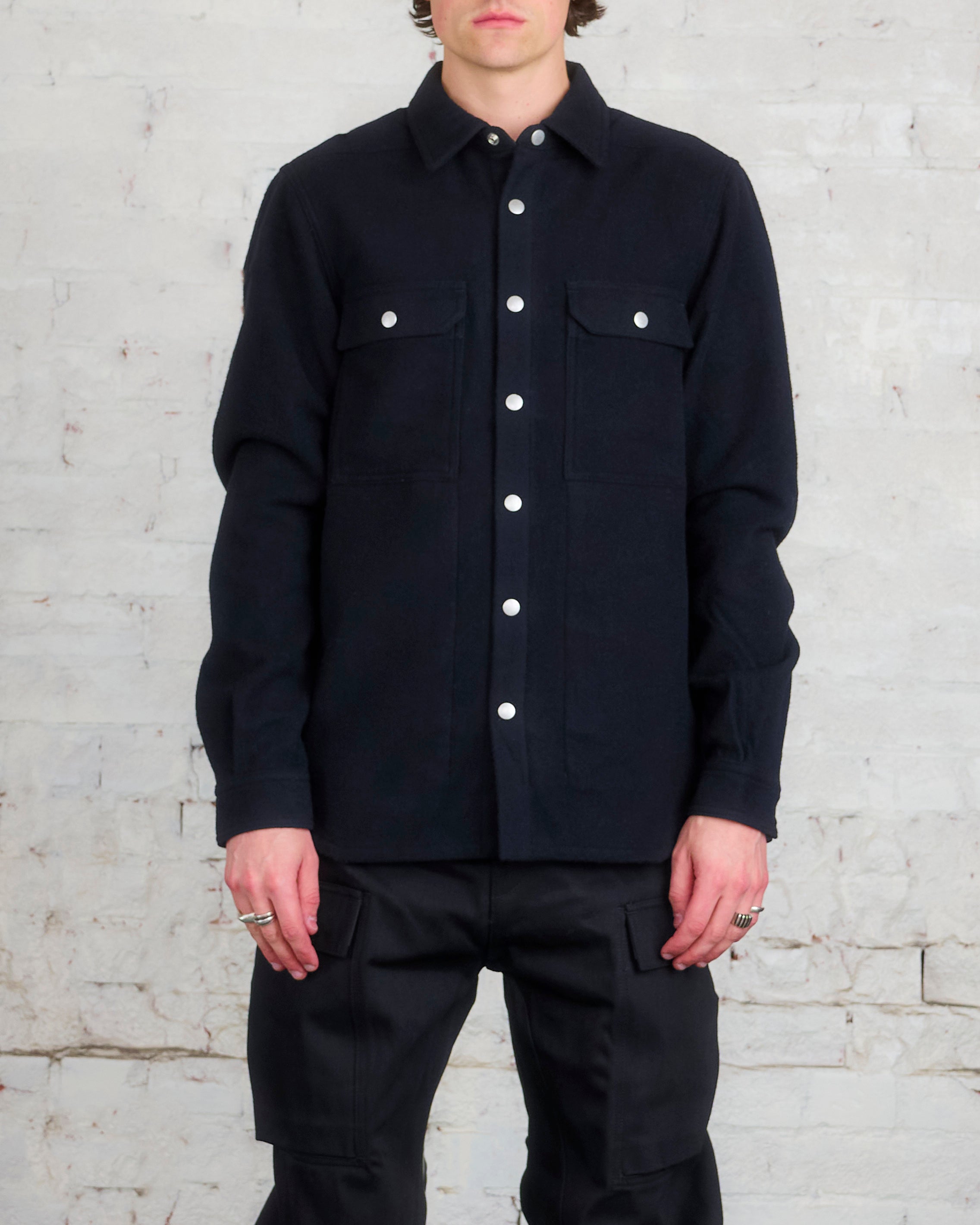 Rick Owens DRKSHDW MIJ Outershirt Heavy Wool Black – LESS 17