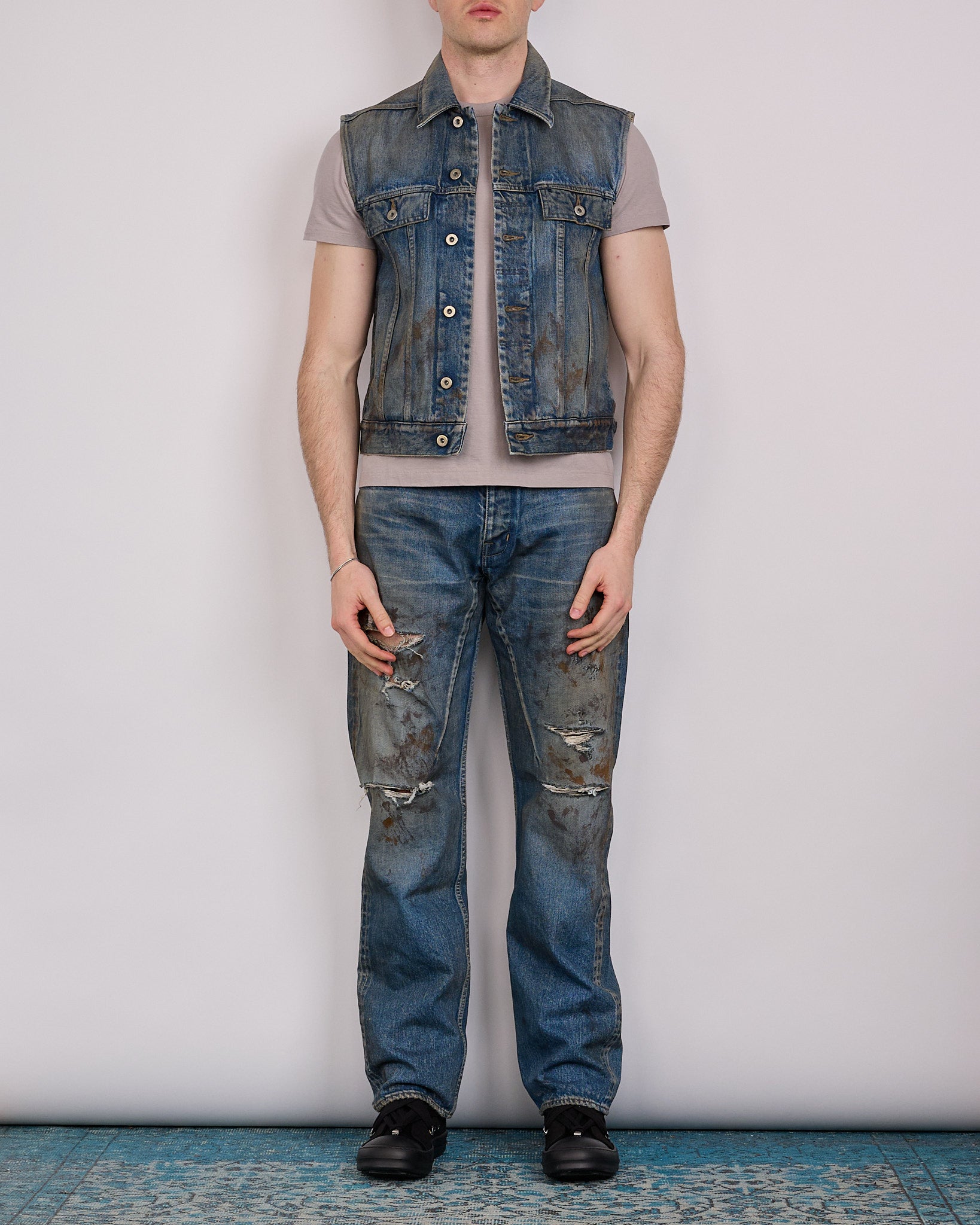 Rick Owens DRKSHDW MIJ SL Trucker Jacket 14oz Vintage Wash – LESS 17