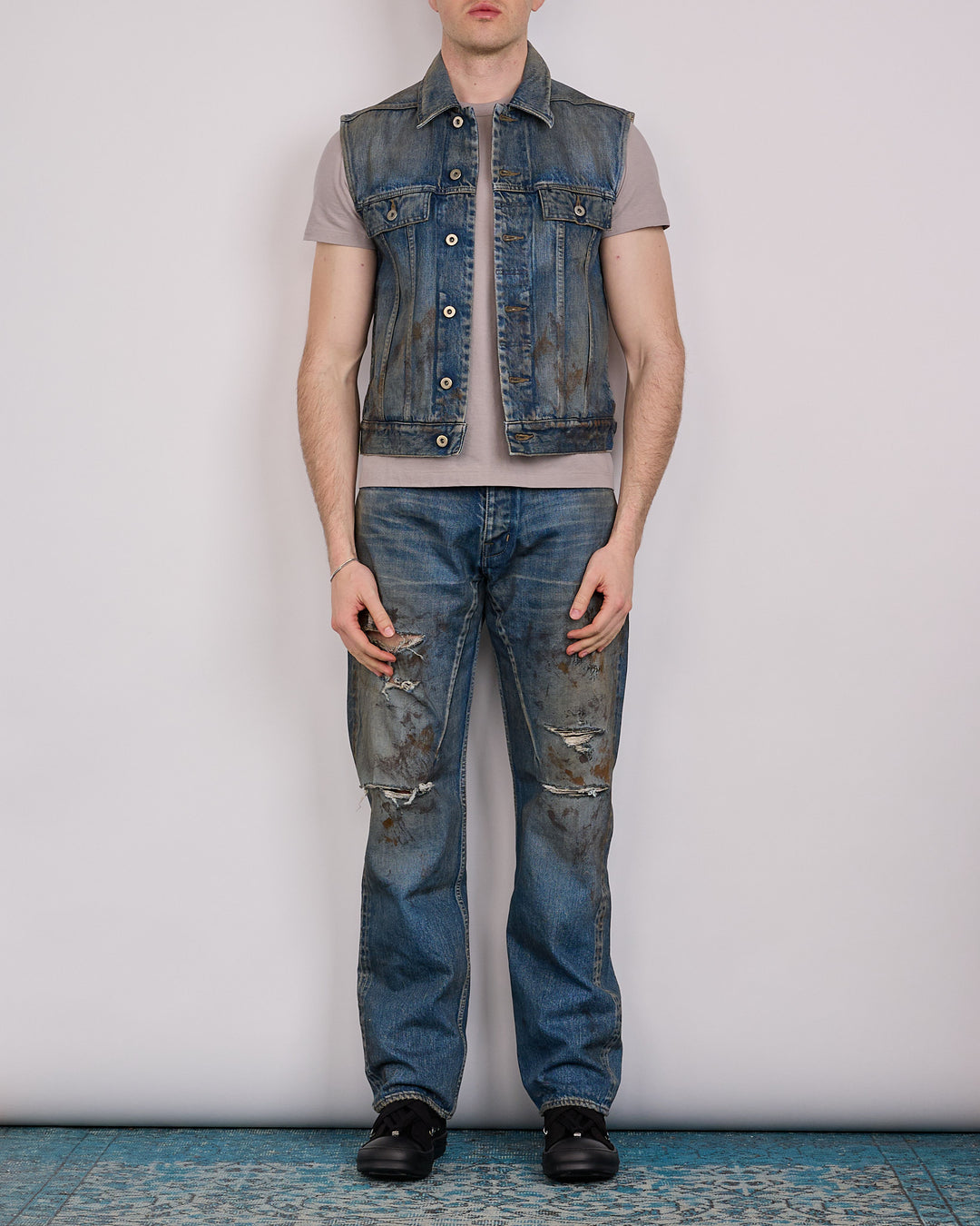 Rick Owens DRKSHDW MIJ SL Trucker Jacket 14oz Vintage Wash