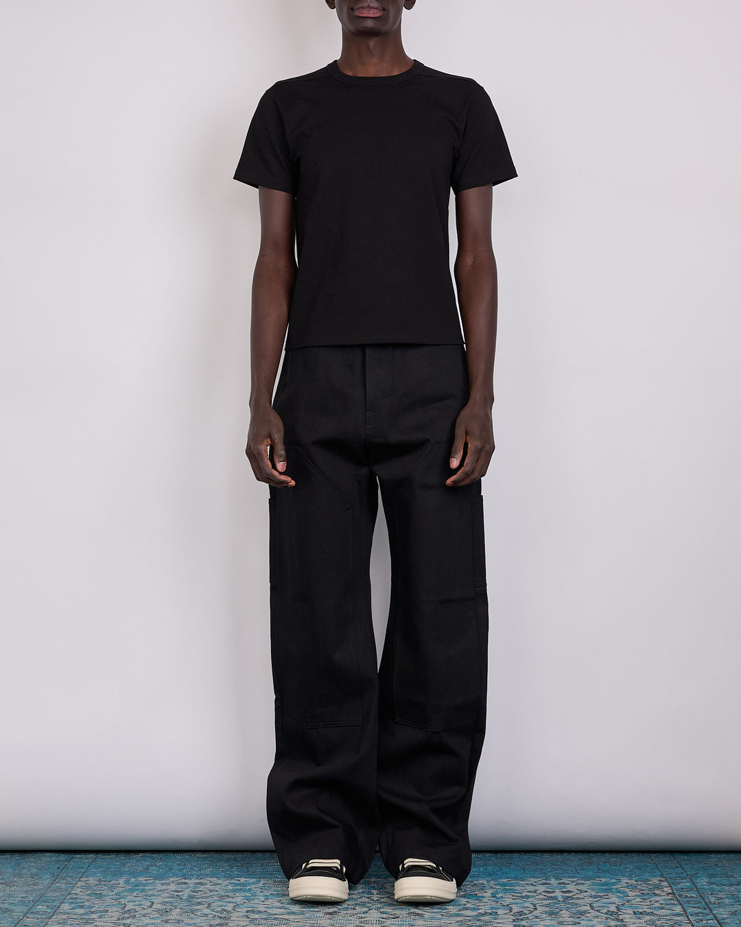 Rick Owens DRKSHDW MIJ Strobe Double Knee 16oz Jean Black