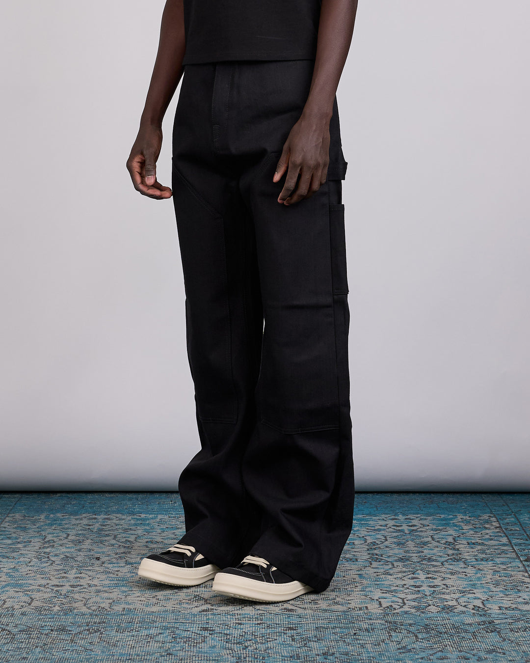 Rick Owens DRKSHDW MIJ Strobe Double Knee 16oz Jean Black