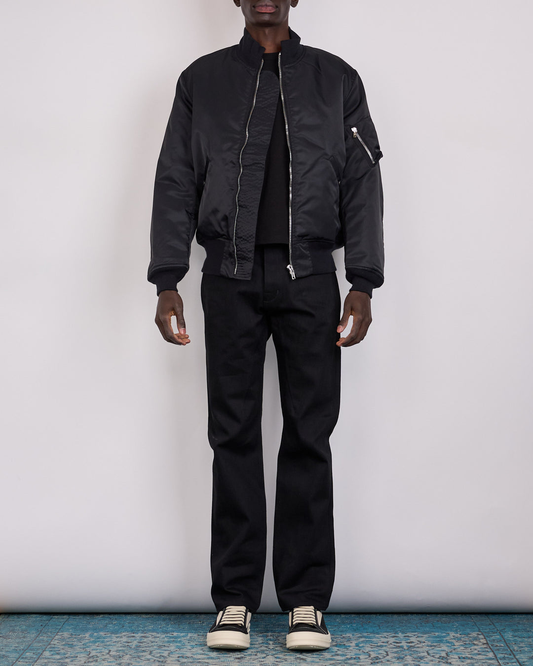 Rick Owens DRKSHDW MIJ Tankers Bomber Nylon Twill Jacket Black