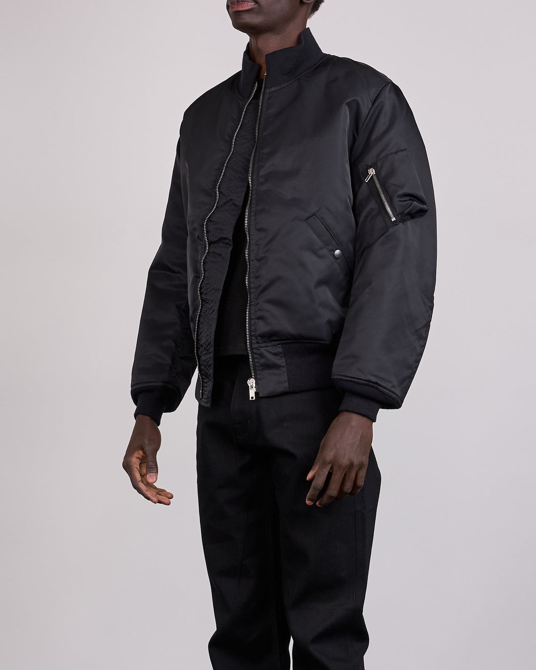 Rick Owens DRKSHDW MIJ Tankers Bomber Nylon Twill Jacket Black