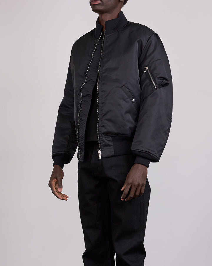 Rick Owens DRKSHDW MIJ Tankers Bomber Nylon Twill Jacket Black