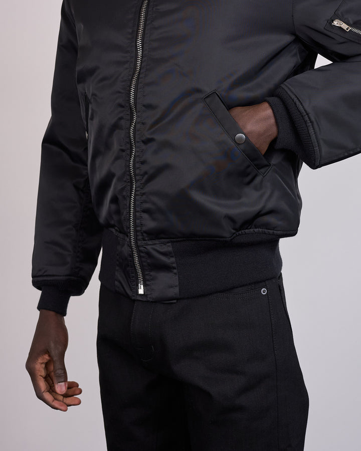 Rick Owens DRKSHDW MIJ Tankers Bomber Nylon Twill Jacket Black