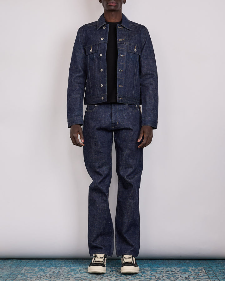 Rick Owens DRKSHDW MIJ Trucker 16.5oz Denim Jacket Indigo