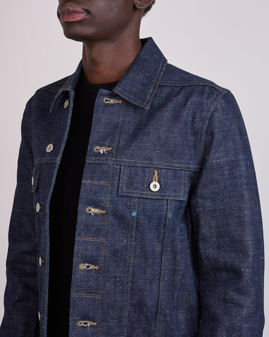 Rick Owens DRKSHDW MIJ Trucker 16.5oz Denim Jacket Indigo