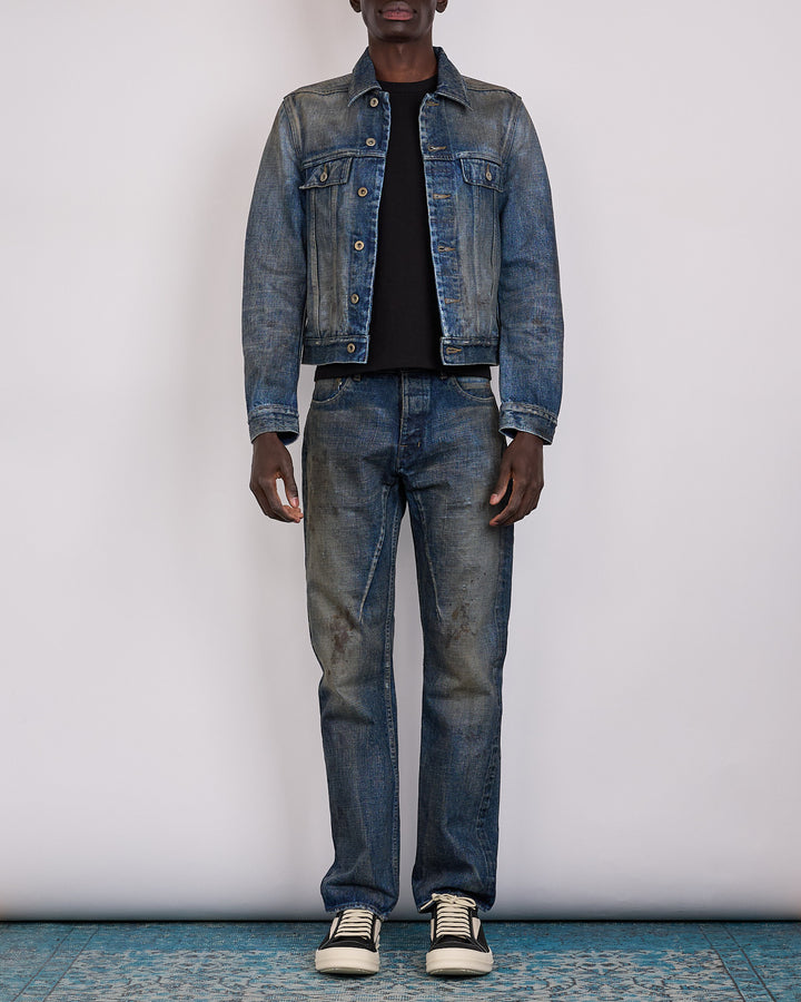 Rick Owens DRKSHDW MIJ Trucker 16.5oz Denim Jacket Vintage Indigo