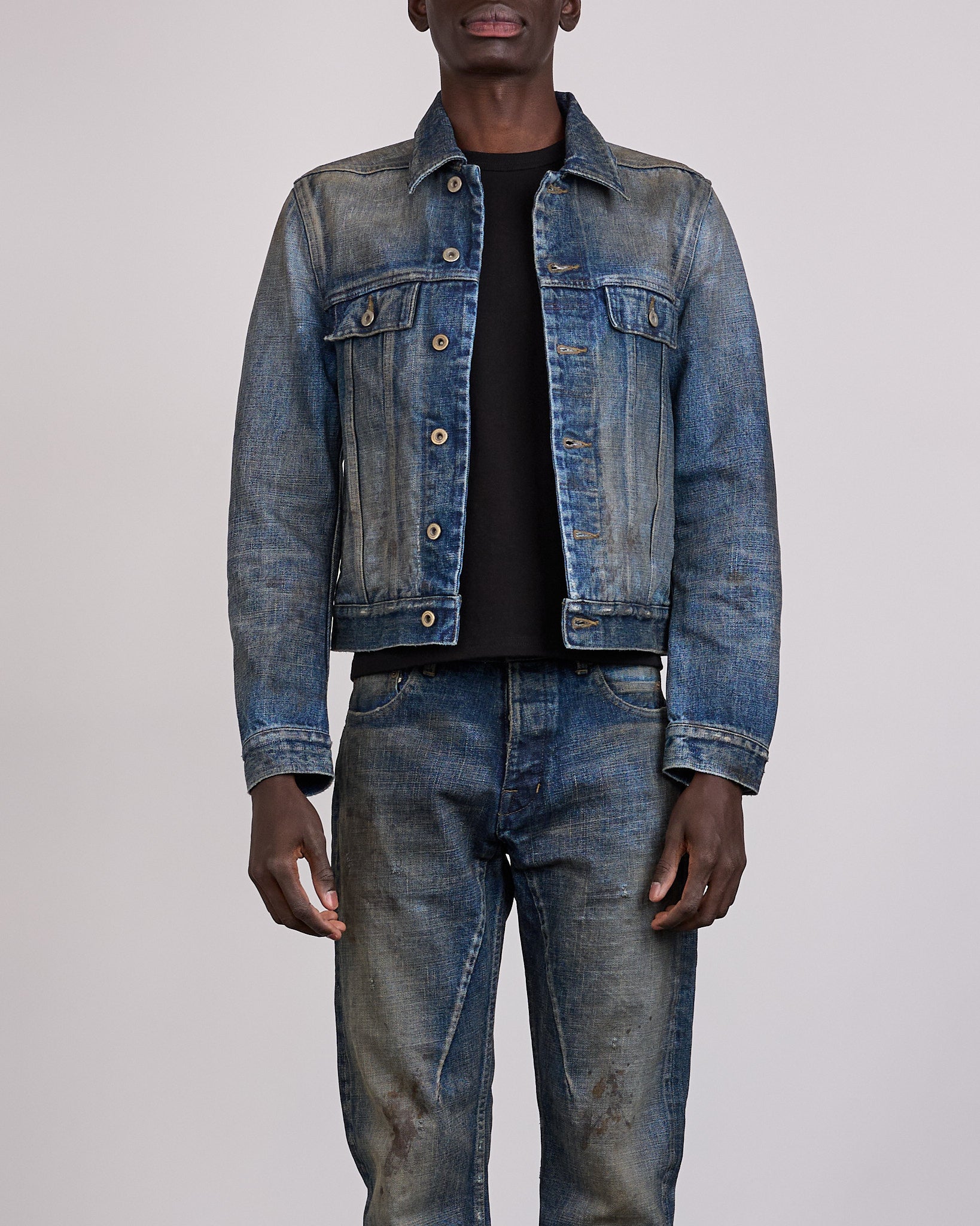 Rick Owens DRKSHDW MIJ Trucker 16.5oz Denim Jacket Vintage Indigo