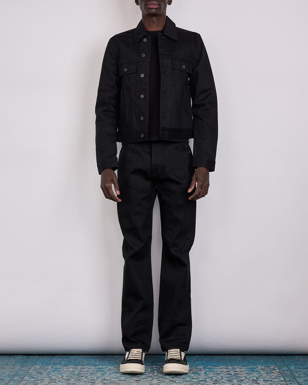 Rick Owens DRKSHDW MIJ Trucker 16oz Denim Jacket Black
