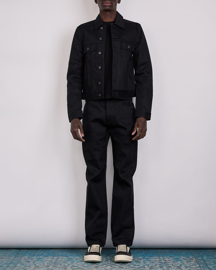 Rick Owens DRKSHDW MIJ Trucker 16oz Denim Jacket Black