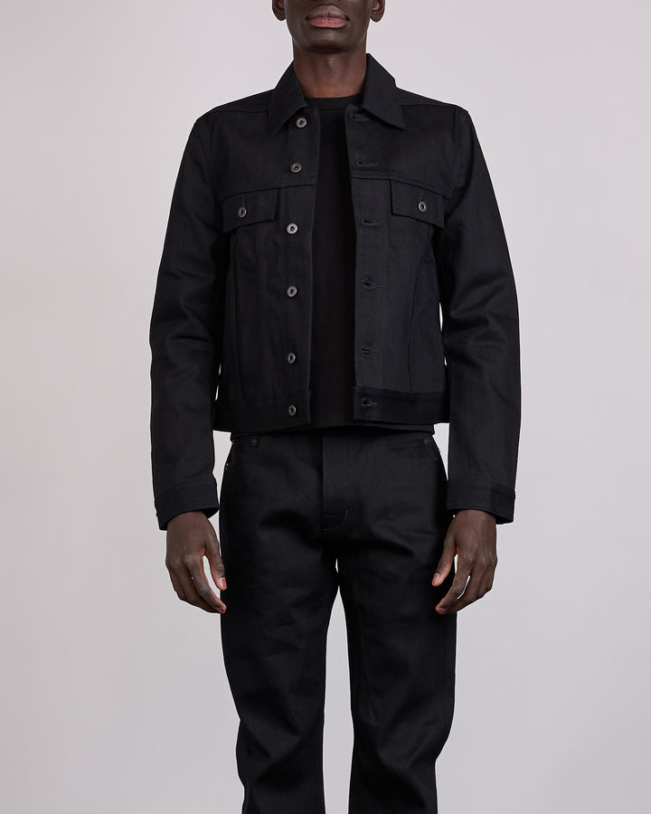 Rick Owens DRKSHDW MIJ Trucker 16oz Denim Jacket Black