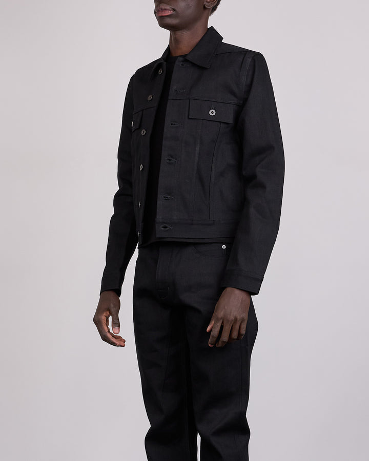 Rick Owens DRKSHDW MIJ Trucker 16oz Denim Jacket Black