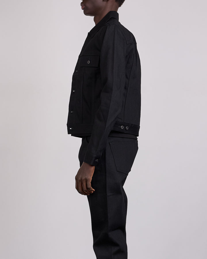 Rick Owens DRKSHDW MIJ Trucker 16oz Denim Jacket Black