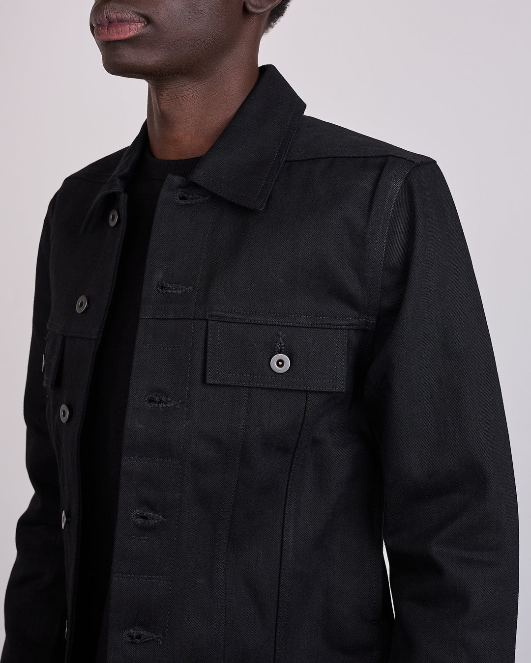 Rick Owens DRKSHDW MIJ Trucker 16oz Denim Jacket Black