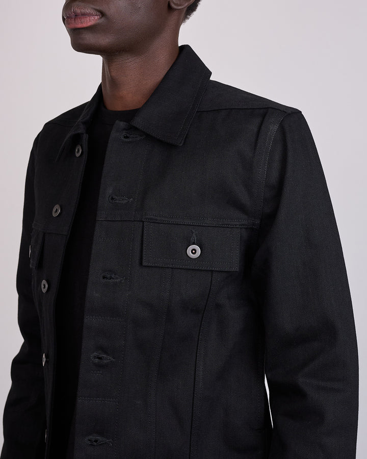 Rick Owens DRKSHDW MIJ Trucker 16oz Denim Jacket Black