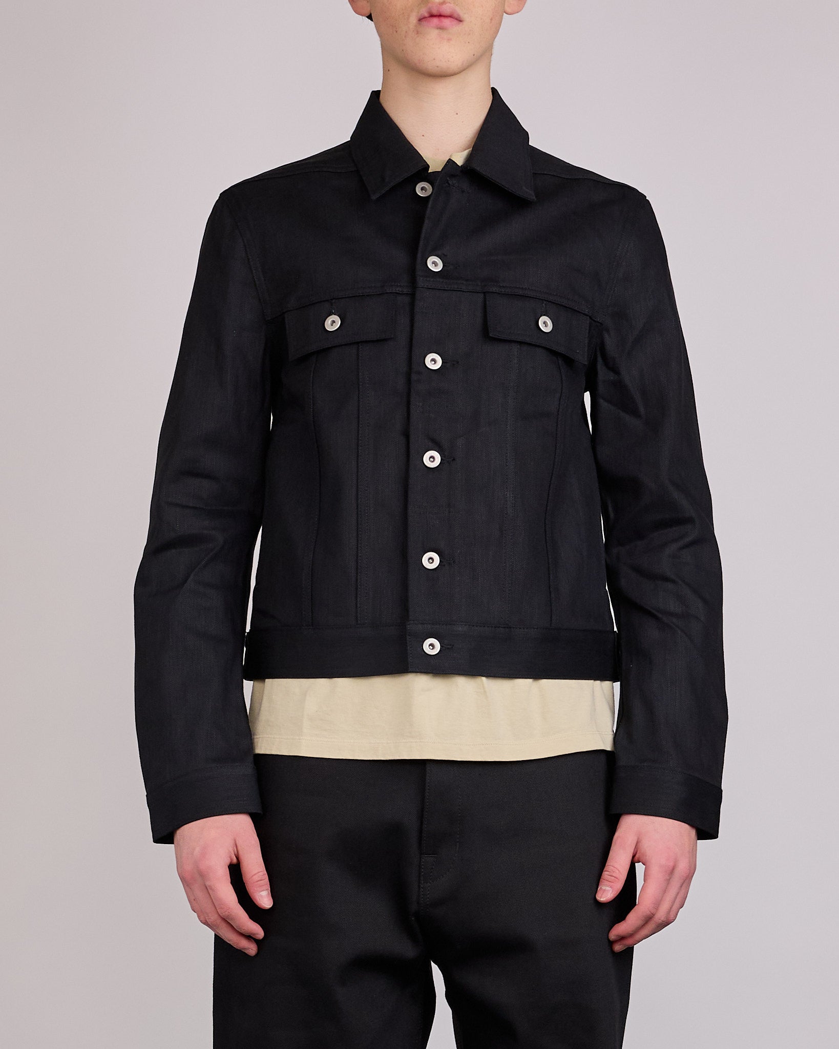 Rick Owens DRKSHDW MIJ Trucker Jacket 12oz Black – LESS 17
