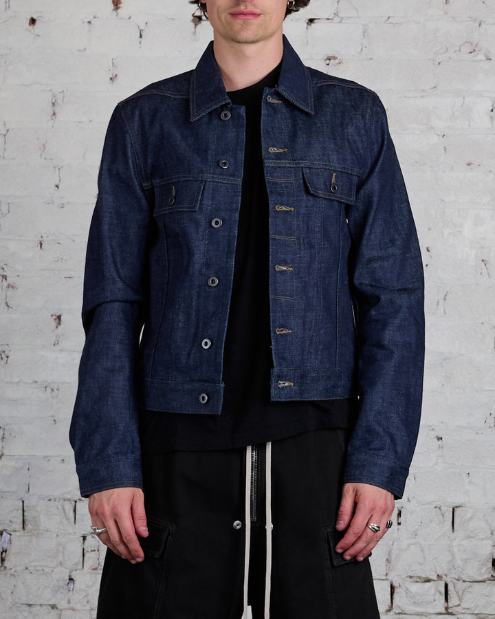 Rick Owens DRKSHDW MIJ Trucker Jacket 14oz Denim Indigo