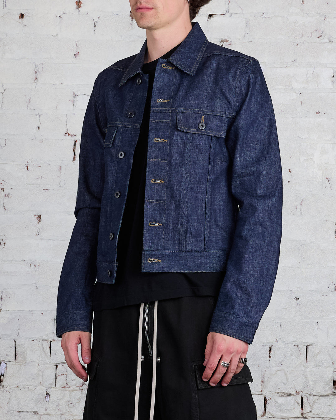 Rick Owens DRKSHDW MIJ Trucker Jacket 14oz Denim Indigo