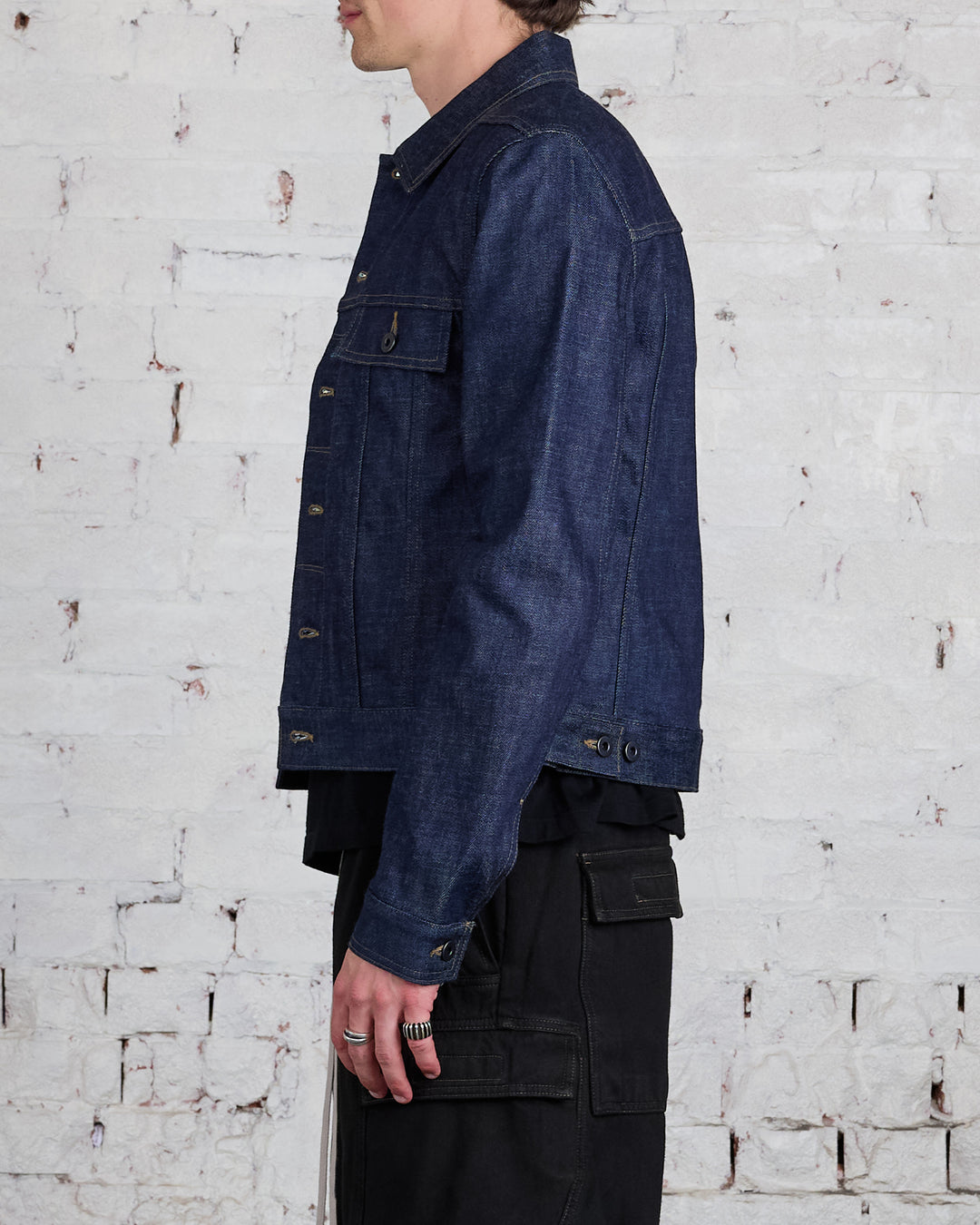 Rick Owens DRKSHDW MIJ Trucker Jacket 14oz Denim Indigo