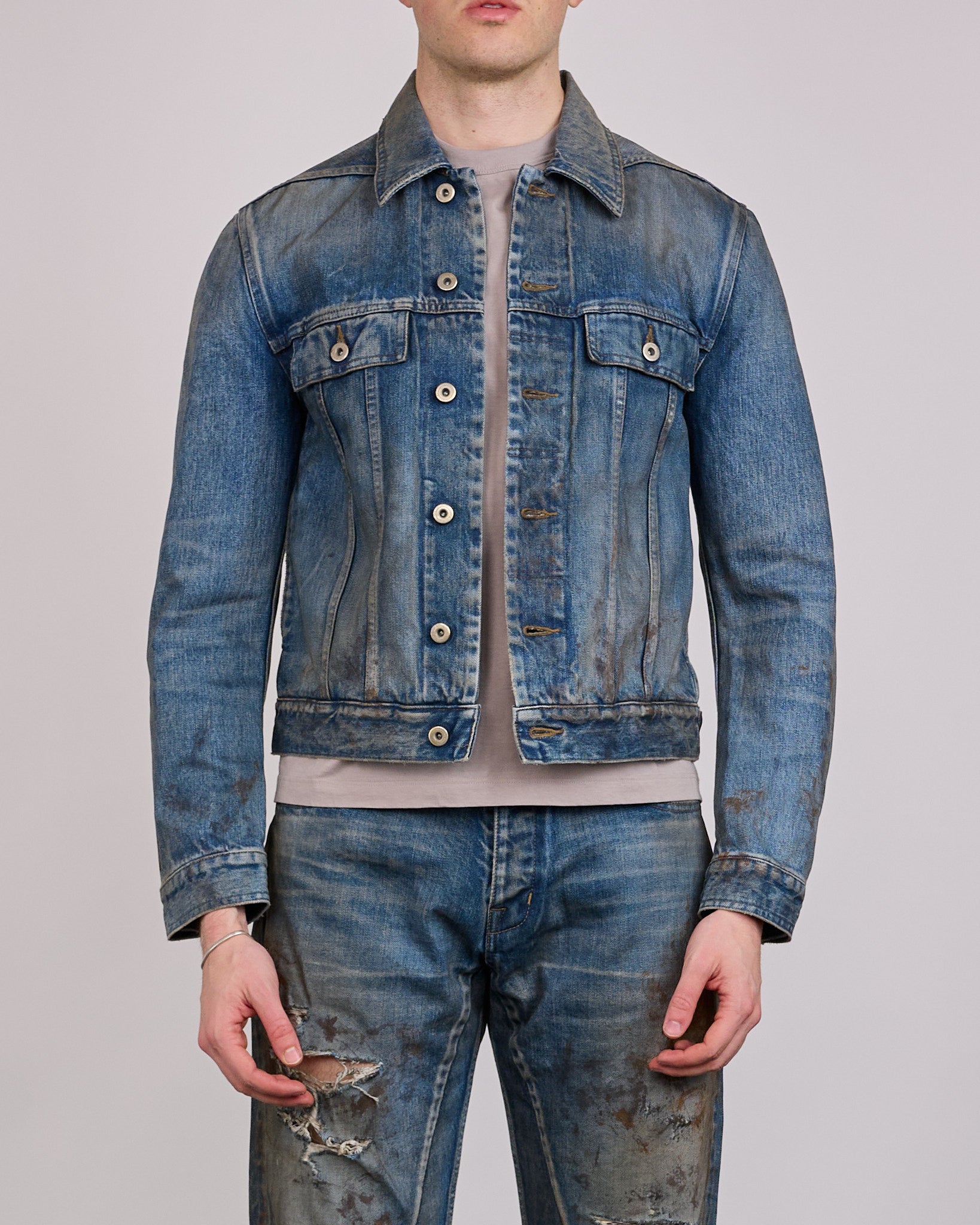 Rick Owens DRKSHDW MIJ Trucker Jacket 14oz Vintage Wash – LESS 17