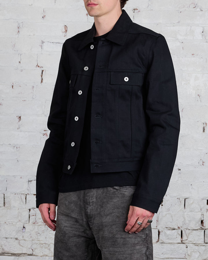 Rick Owens DRKSHDW MIJ Trucker Jacket 16oz Denim Black