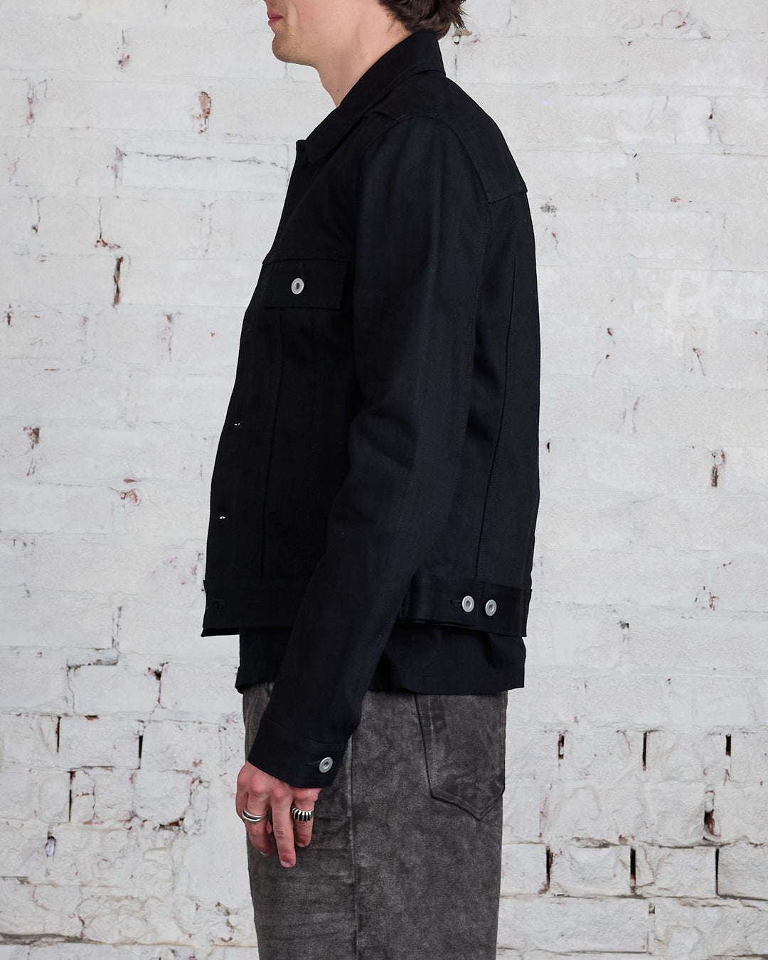 Rick Owens DRKSHDW MIJ Trucker Jacket 16oz Denim Black