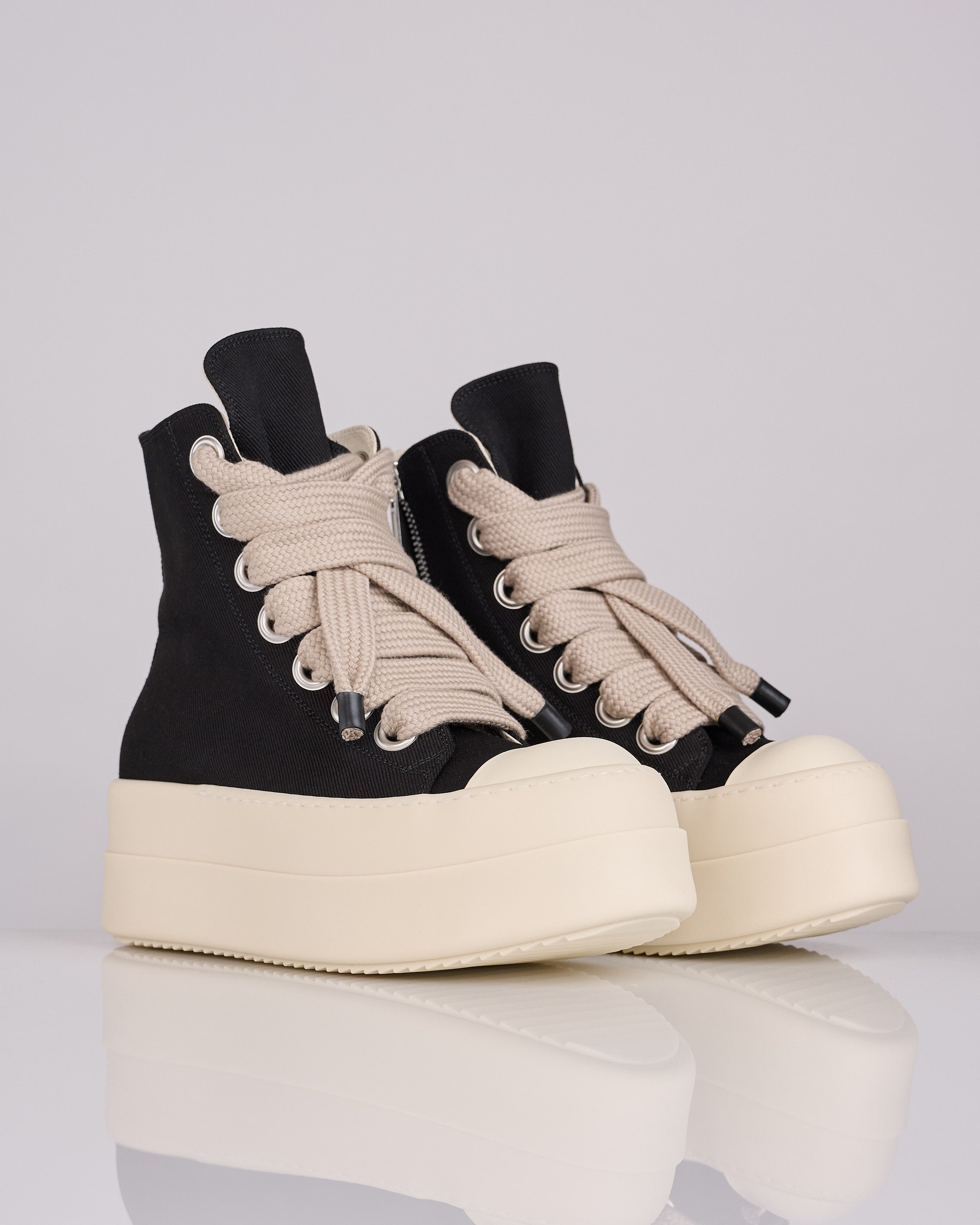 Rick Owens DRKSHDW Mega Bumper Jumbo Lace Sneaker Black/Milk – LESS 17