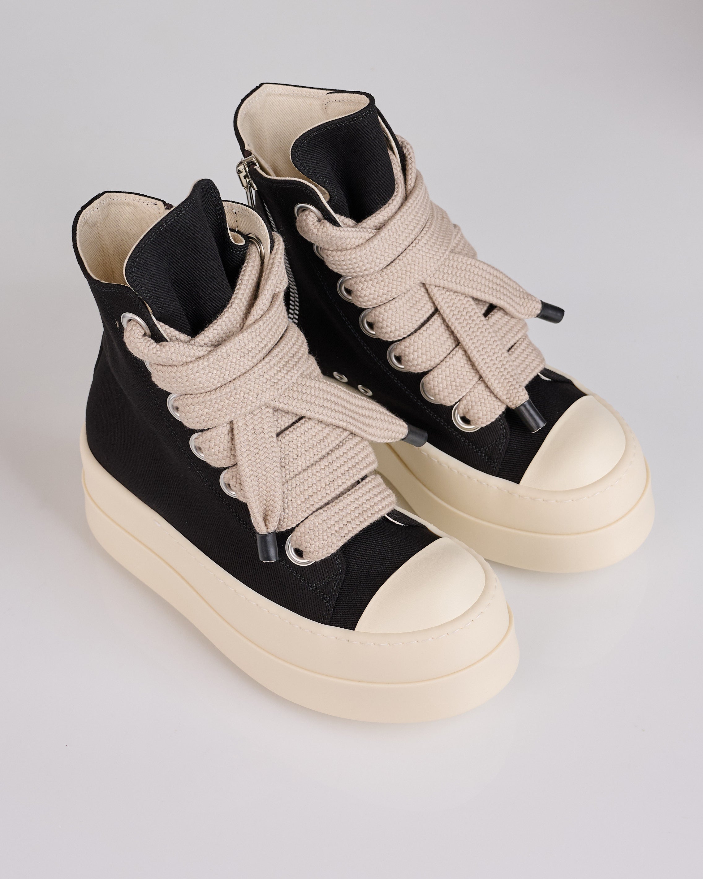 Rick Owens DRKSHDW Mega Bumper Jumbo Lace Sneaker Black/Milk – LESS 17 Rick Owens DRKSHDW Mega Bumper Jumbo Lace Sneaker Black/Milk – LESS 17