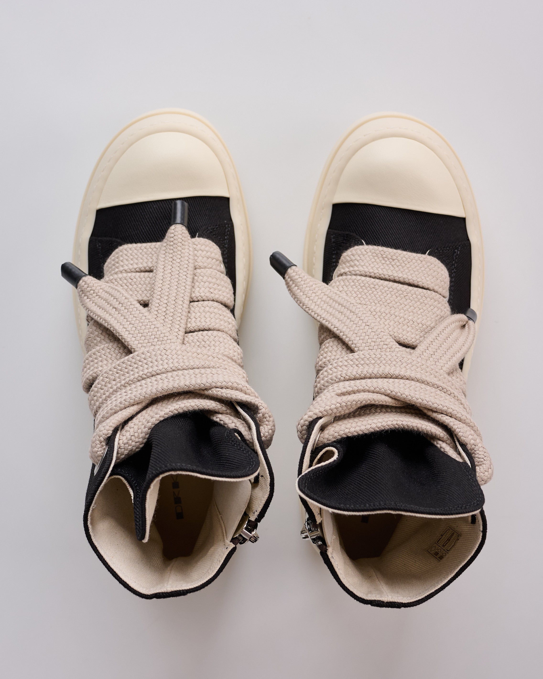 Rick Owens DRKSHDW Mega Bumper Jumbo Lace Sneaker Black/Milk – LESS 17