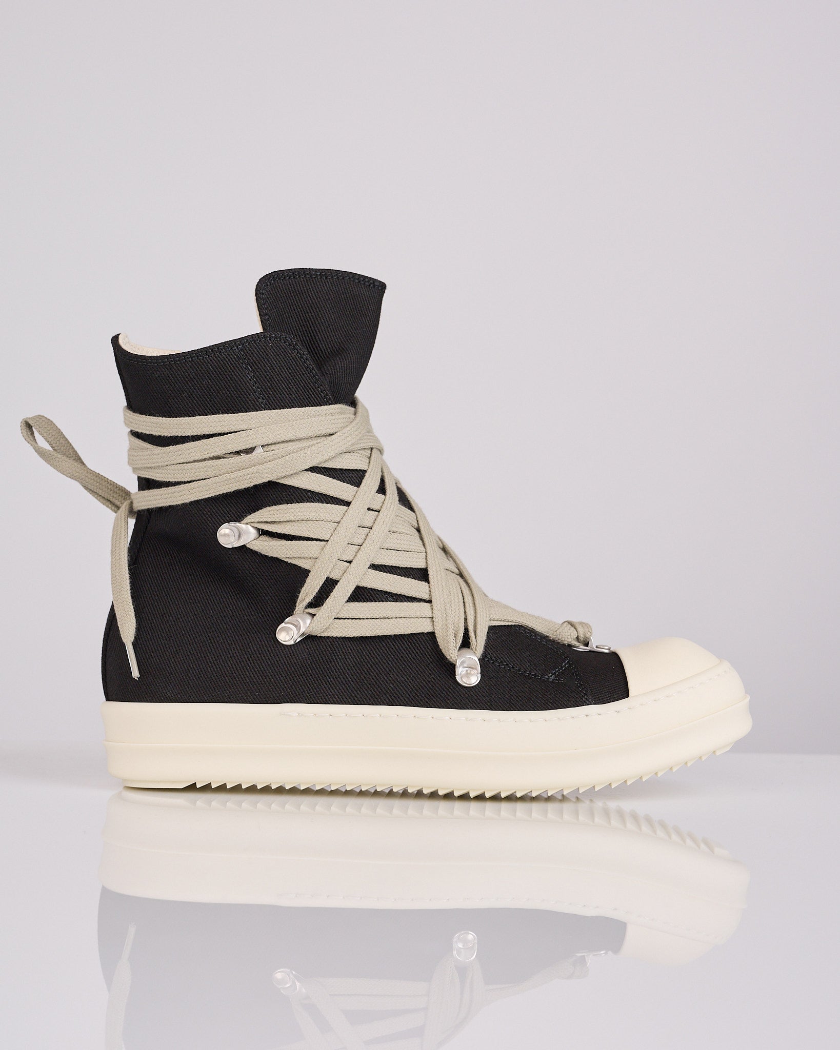 Rick Owens DRKSHDW Megalace High Sneak Denim Black Milk – LESS 17