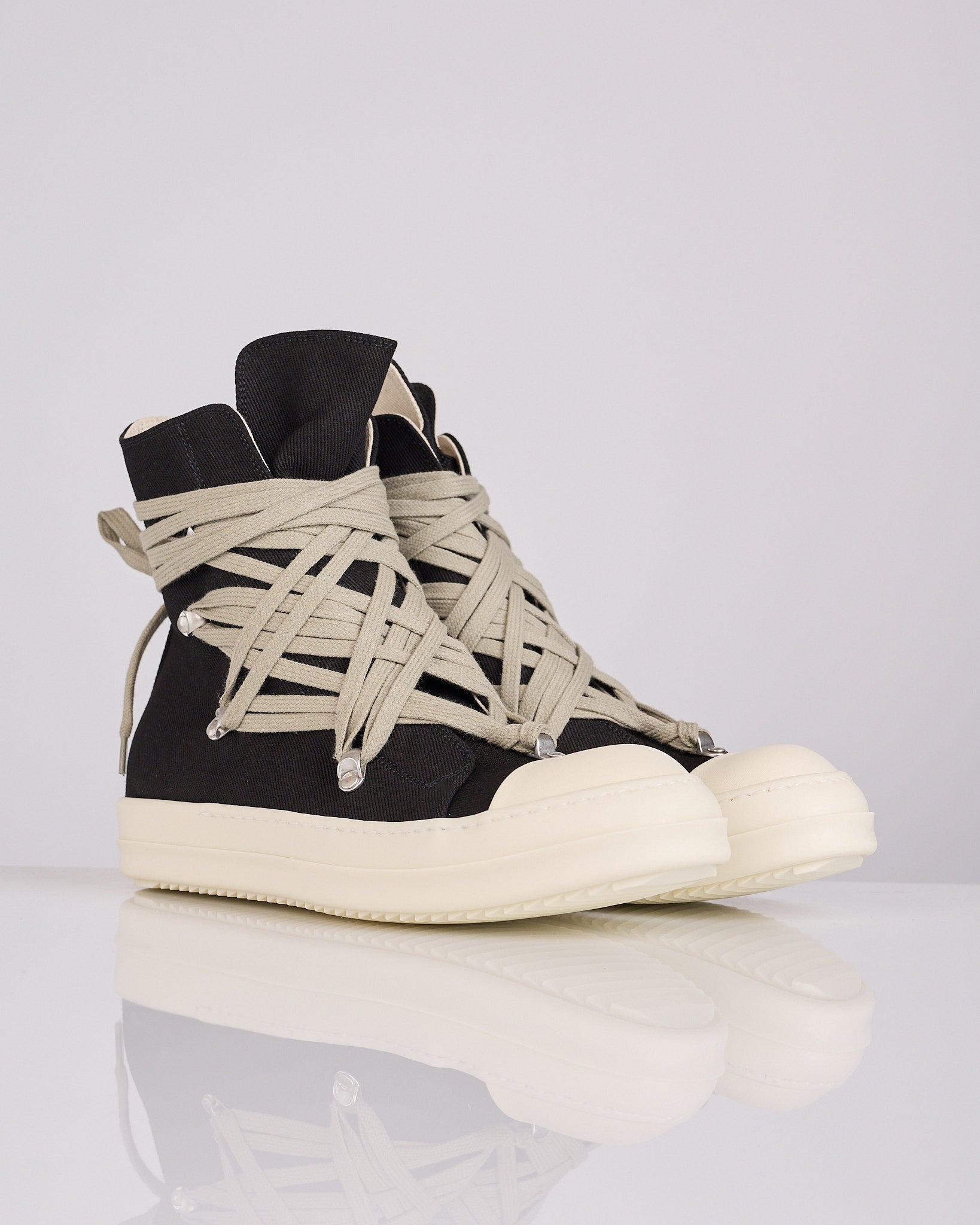 Rick Owens DRKSHDW Megalace High Sneak Denim Black Milk – LESS 17