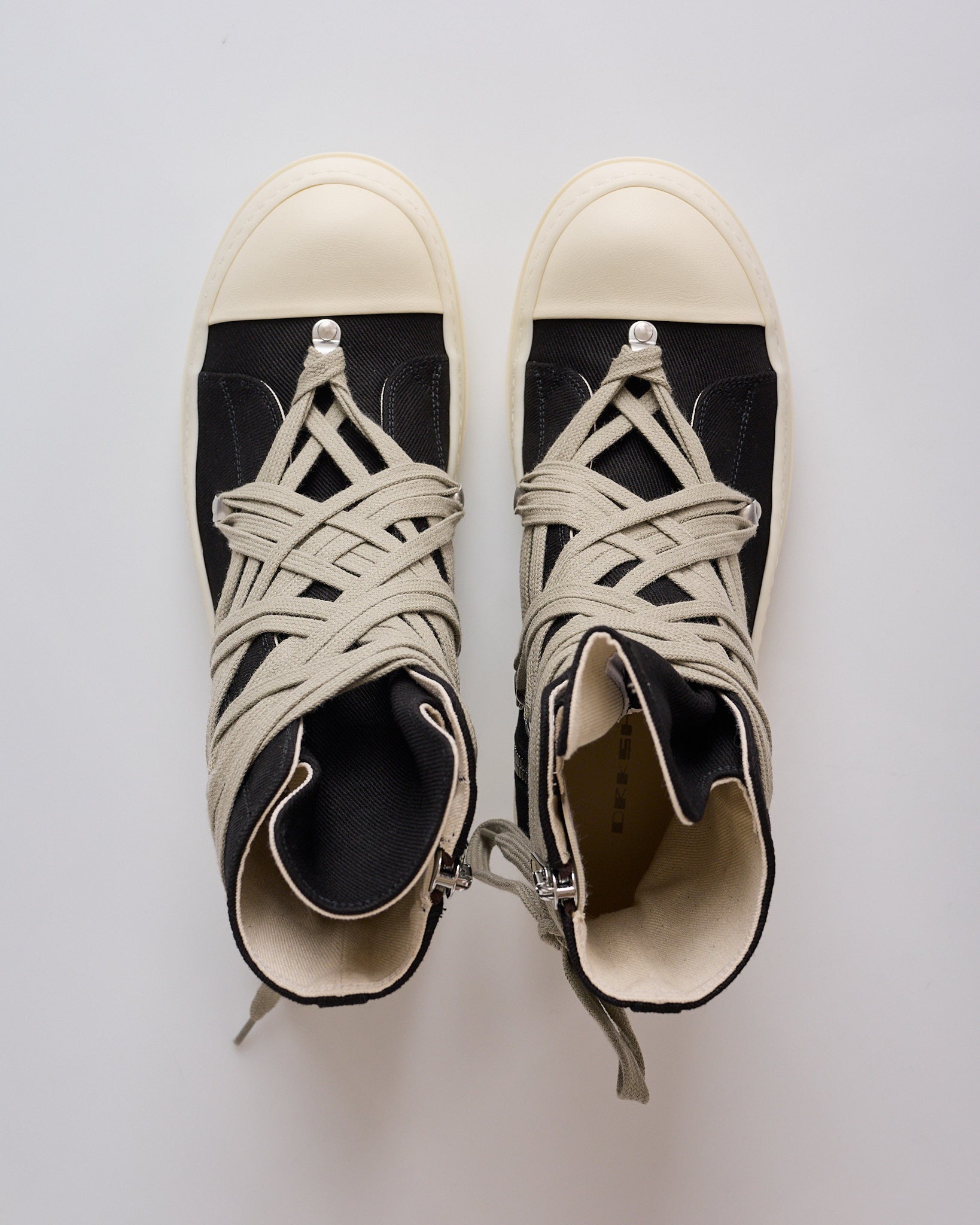 Rick Owens DRKSHDW Megalace High Sneak Denim Black Milk – LESS 17