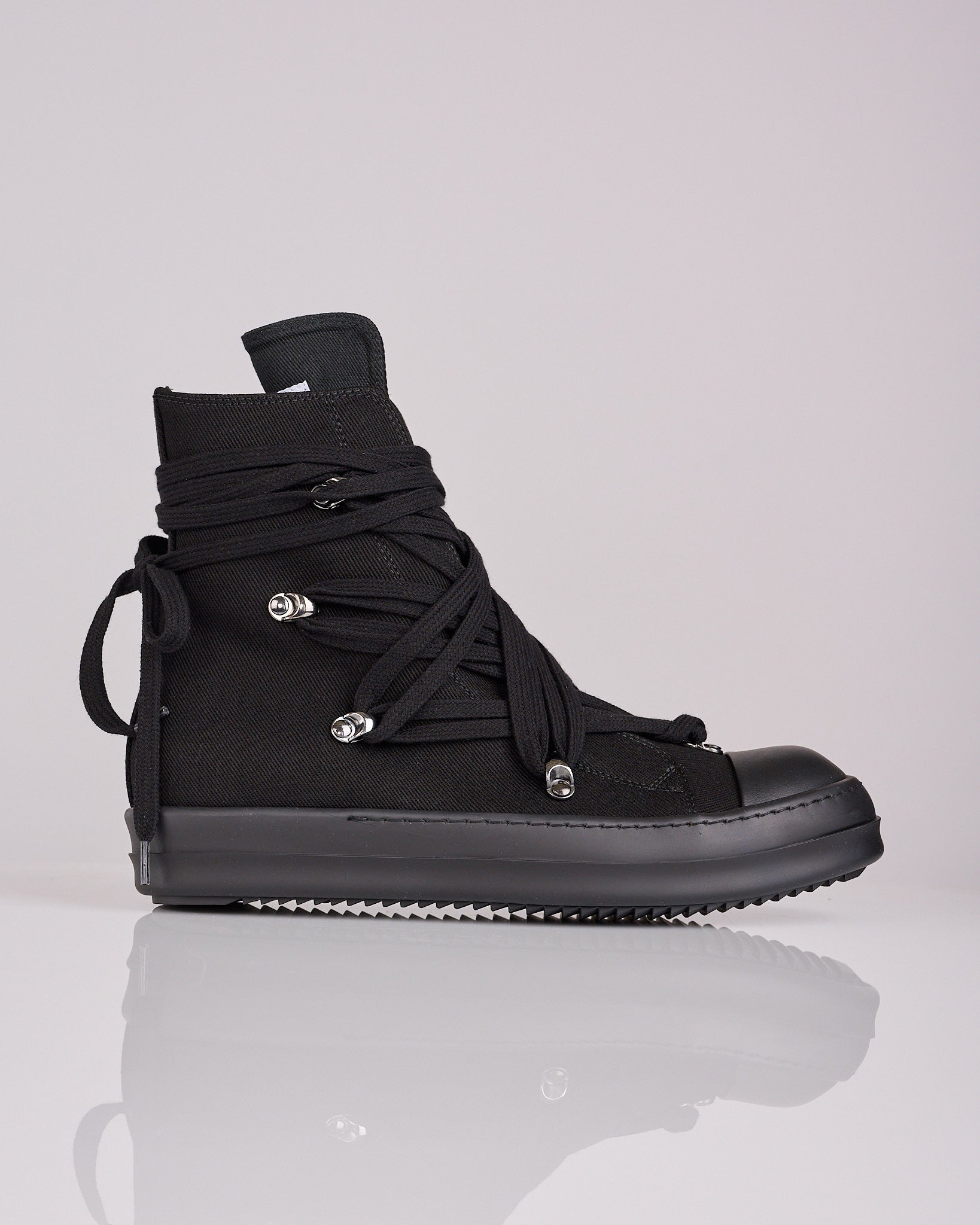 Rick Owens DRKSHDW Megalace Sneaker Denim All Black – LESS 17