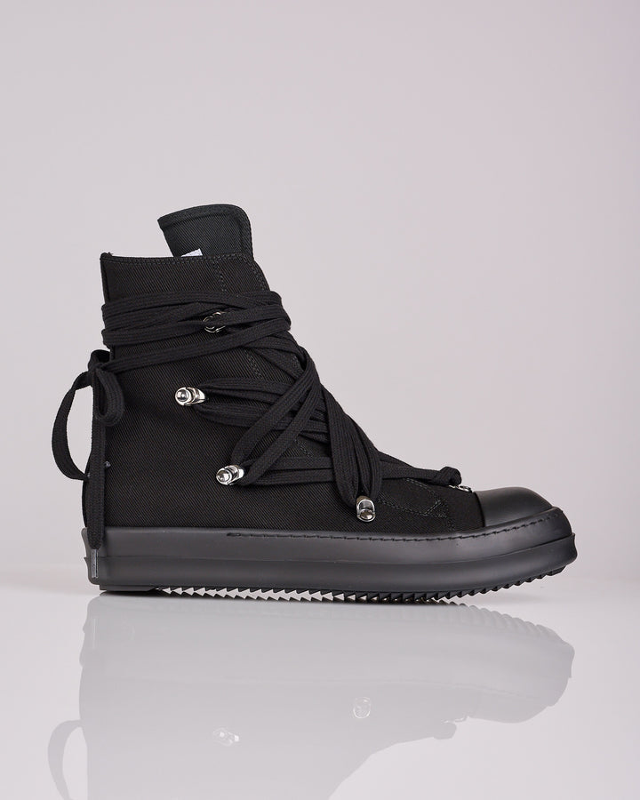 Rick Owens DRKSHDW Megalace Sneaker Denim All Black