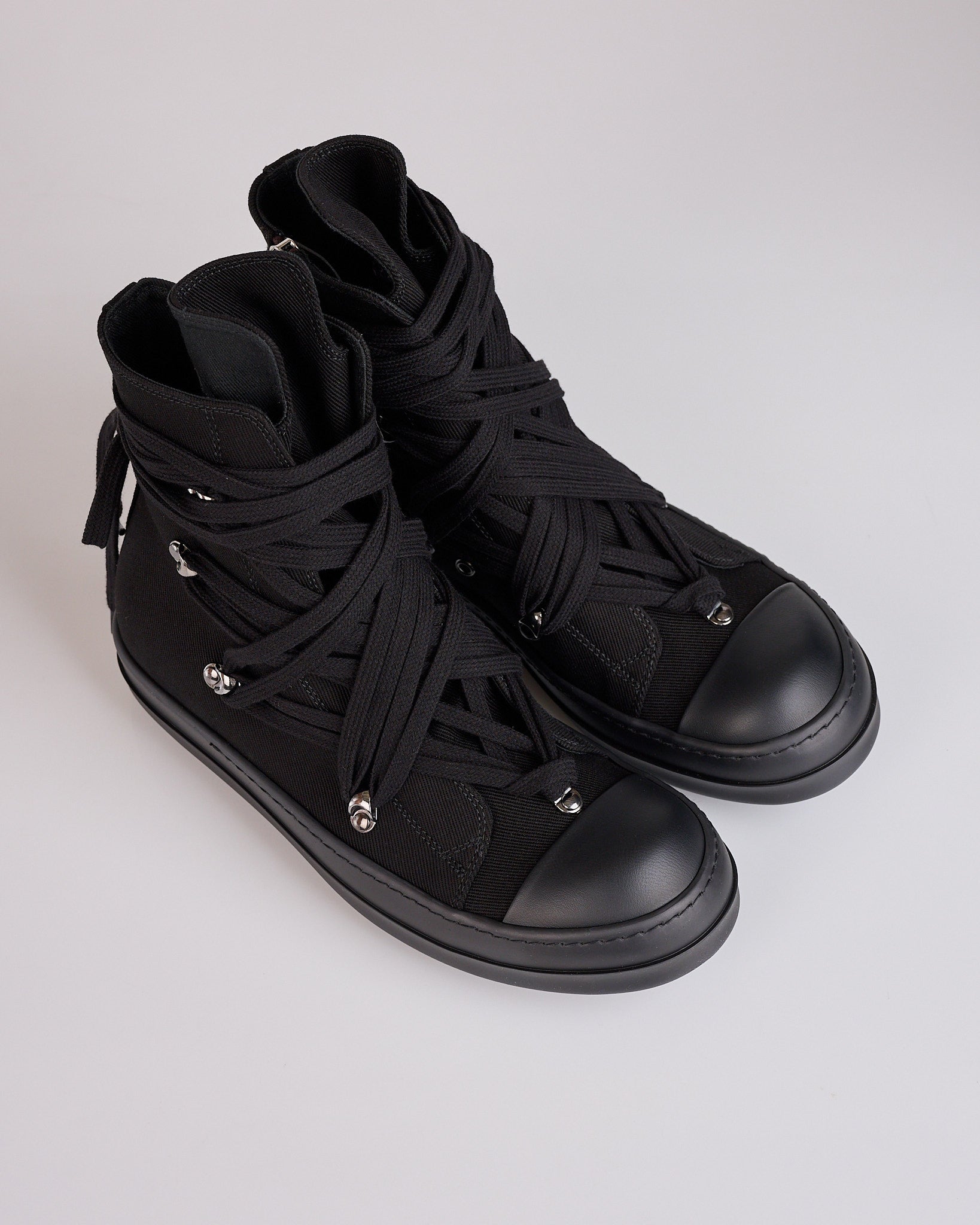 Rick Owens DRKSHDW Megalace Sneaker Denim All Black – LESS 17