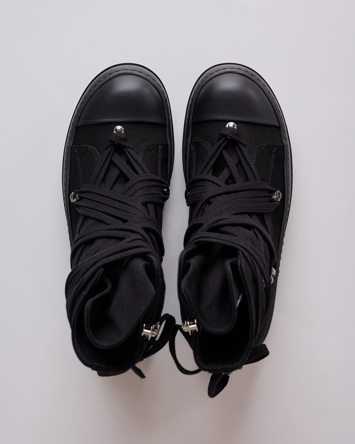 Rick Owens DRKSHDW Megalace Sneaker Denim All Black