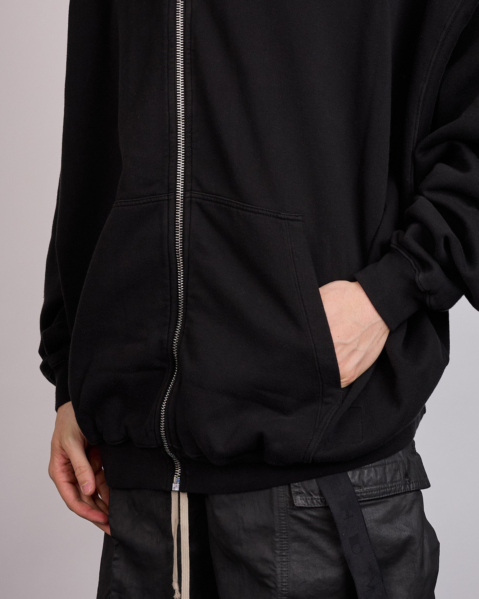 Rick Owens DRKSHDW Mountain Hun Zip Hoodie Felpa Black – LESS 17